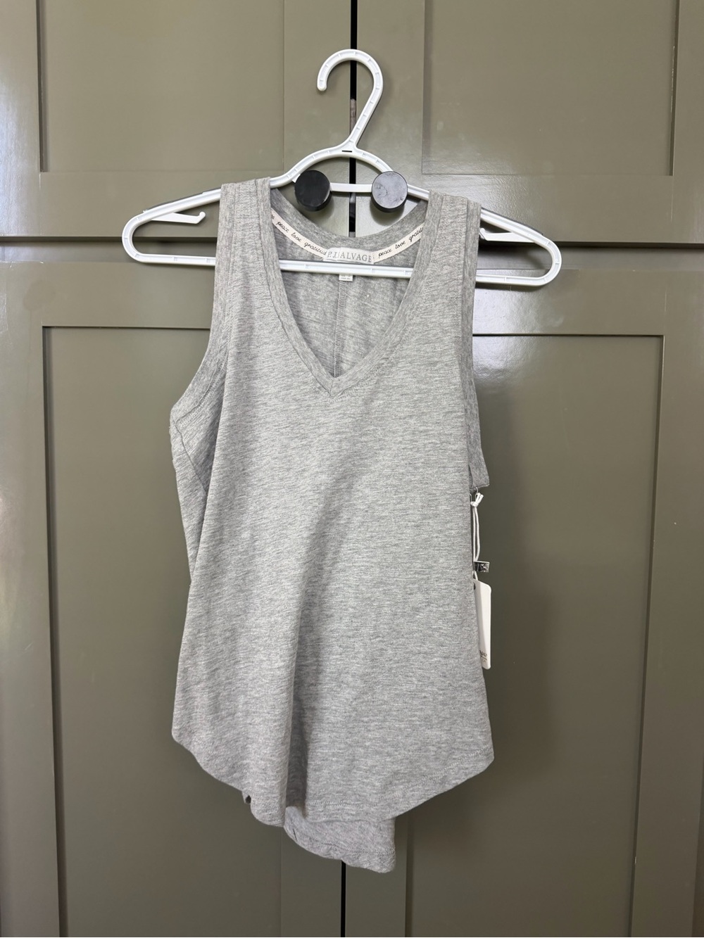PJ Salvage Heather Gray V-Neck Tank Top